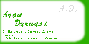 aron darvasi business card